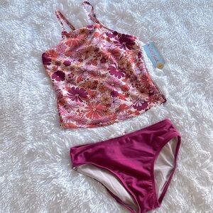 New! Girls floral tankini swimsuit set